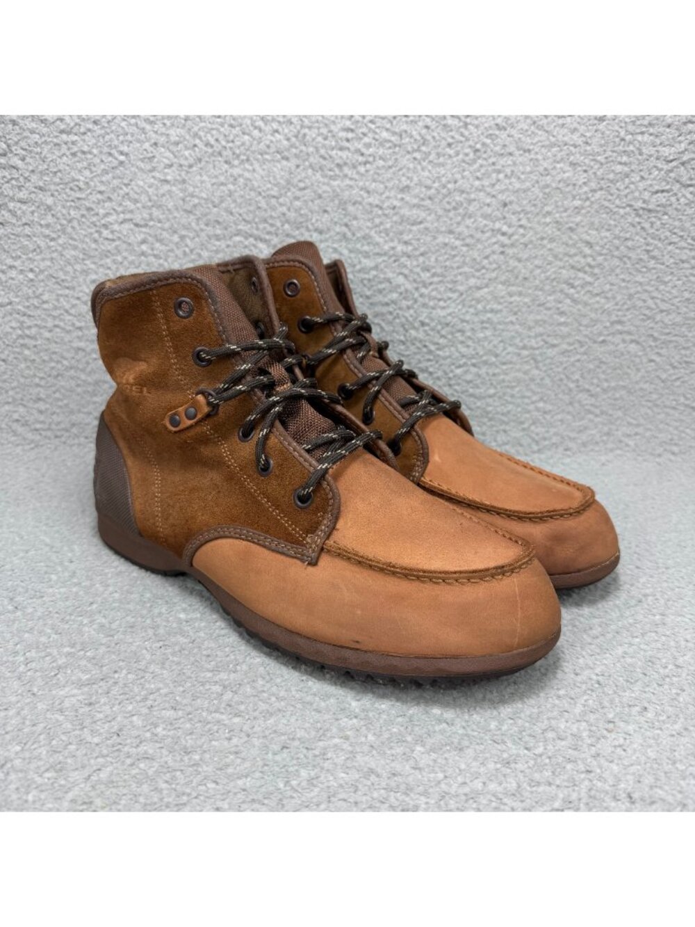 Sorel Boots Men 11 Shoe Brown Ankeny Moc Toe Waterproof Rain Leather Suede Ankle